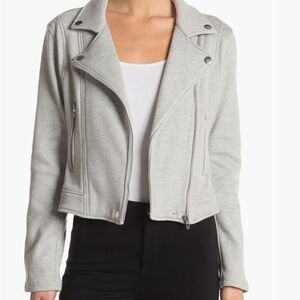 Blank NYC hello motto sweatshirt jacket in grey size small